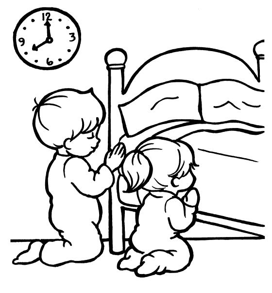 Children Praying Coloring Page - AZ Coloring Pages