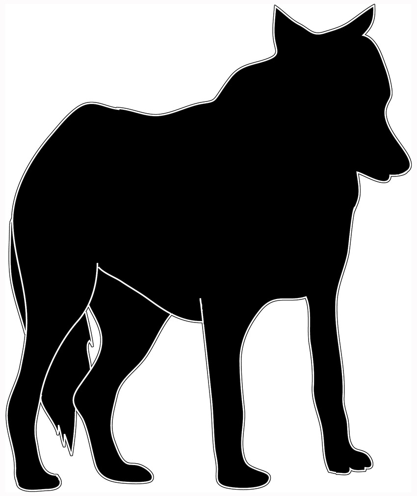 Black and white clipart wolf