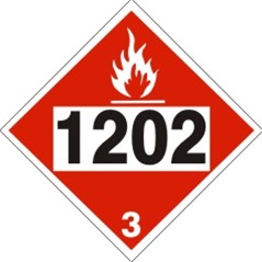 1202 GAS, OIL, DIESEL FUEL, HEATING OIL, DOT PLACARD