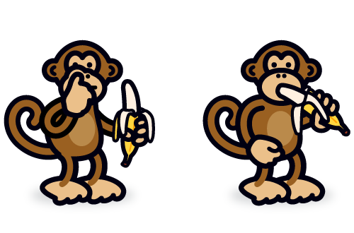 Cartoo Picture For Monkey Eating Banana - ClipArt Best