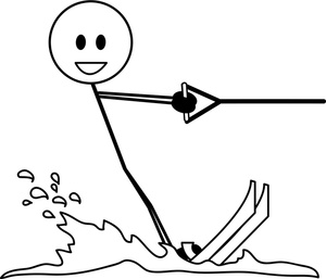 Water Skiing Cartoon Clipart Image - Stick Figure Cartoon Dude ...