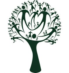 Family tree silhouette clipart