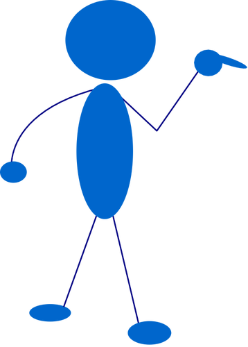 Vector clip art of blue stick man questioning | Public domain vectors