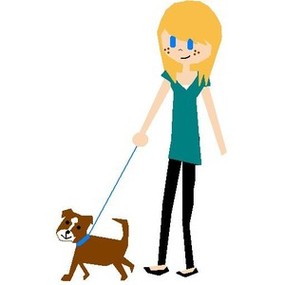 Girl Walking Dog Clipart - Free to use Clip Art Resource