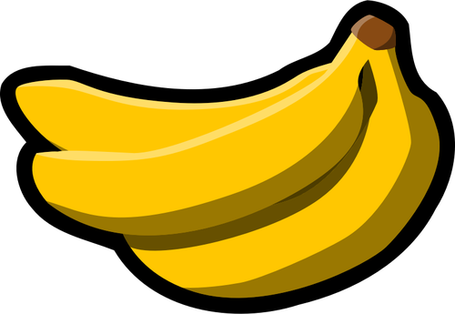 Vector drawing of thick black outline color banana | Public domain ...