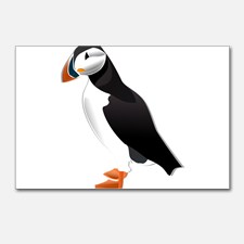 Cartoon Puffin Postcards | Cartoon Puffin Post Card Design Template