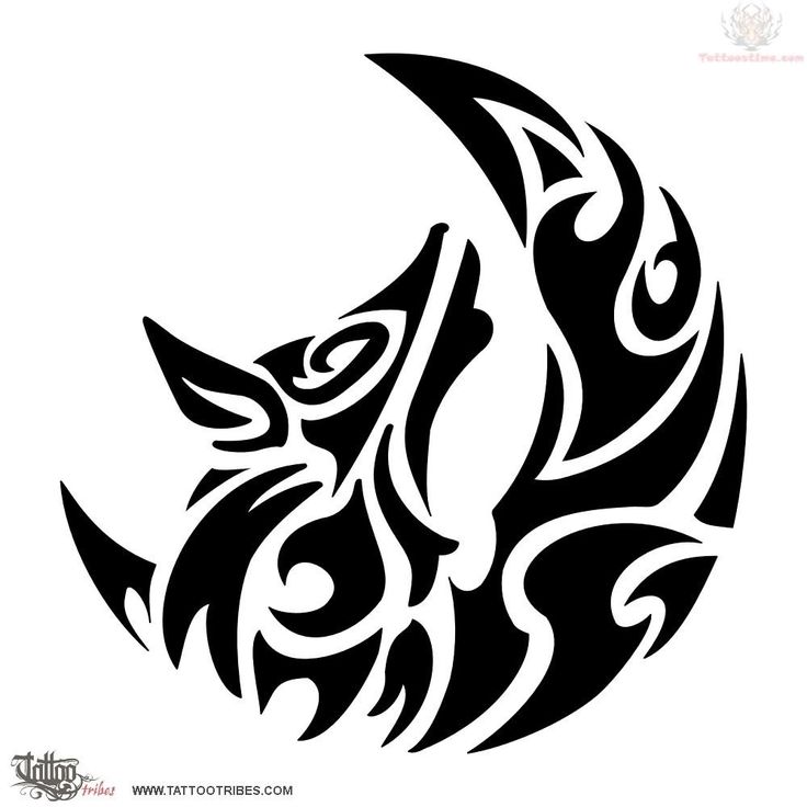 Wolf And Moon Tattoo | Tribal Wolf ...