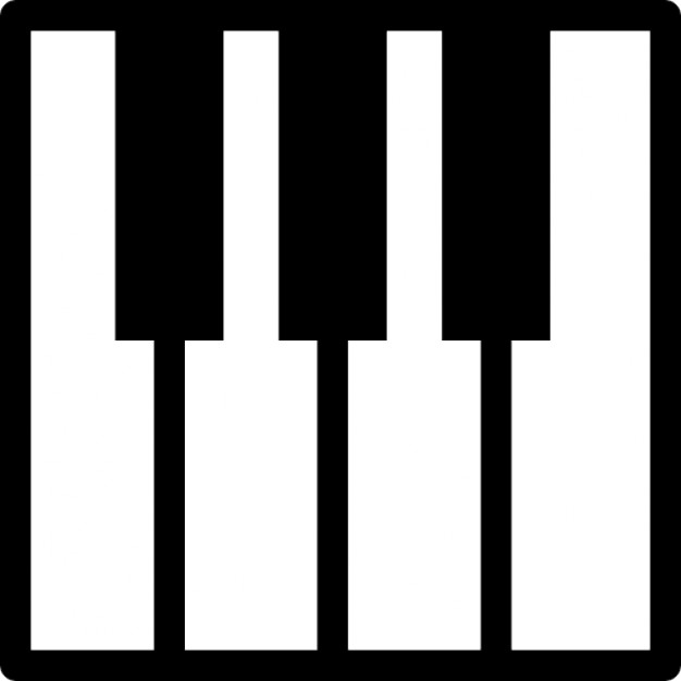 Piano toetsen op het toetsenbord silhouet Iconen | Gratis Download