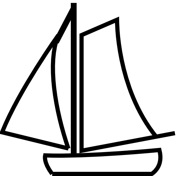 Row Boat Black And White Clipart