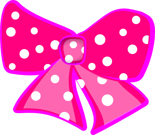 Pink Polka Dot Bow Clipart