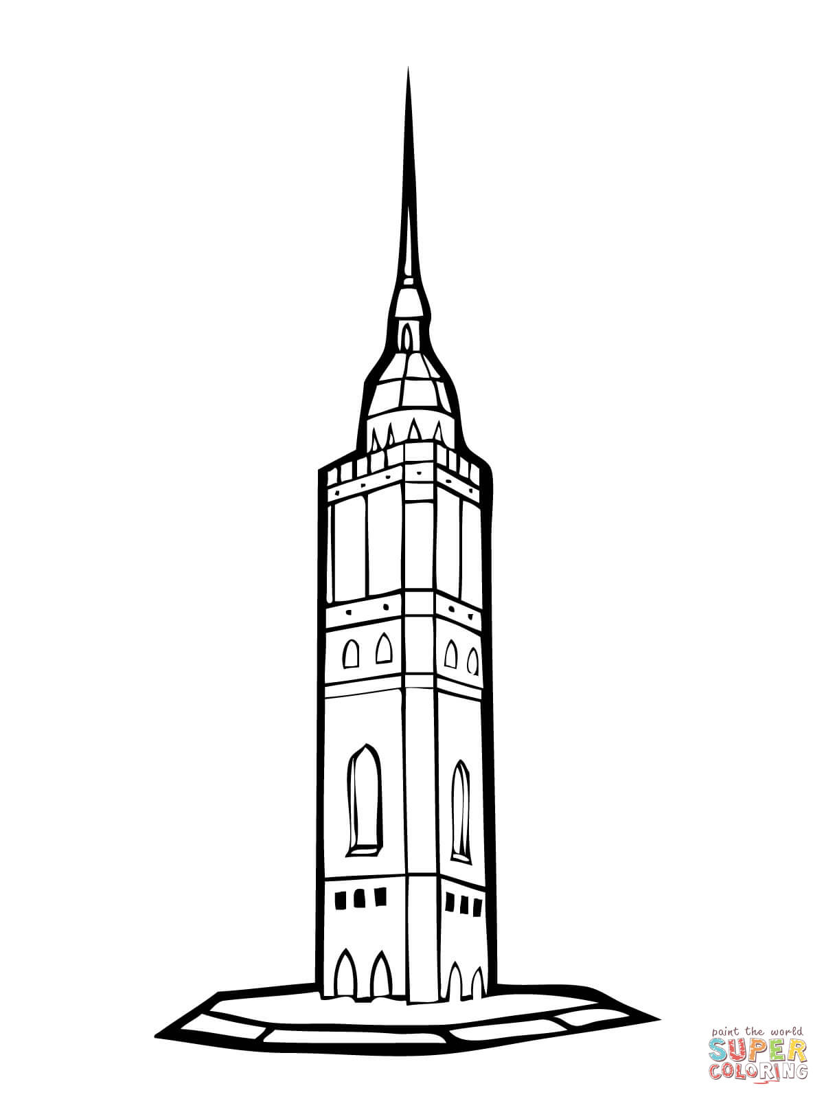 Tower in Stockholm coloring page | Free Printable Coloring Pages