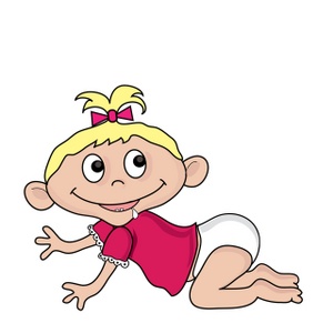 Small baby girl clipart