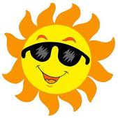 Sun with sunglasses clipart