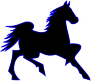 Blue horse outline clipart