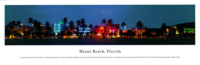 Miami Florida Panoramic Posters | City Skyline Art