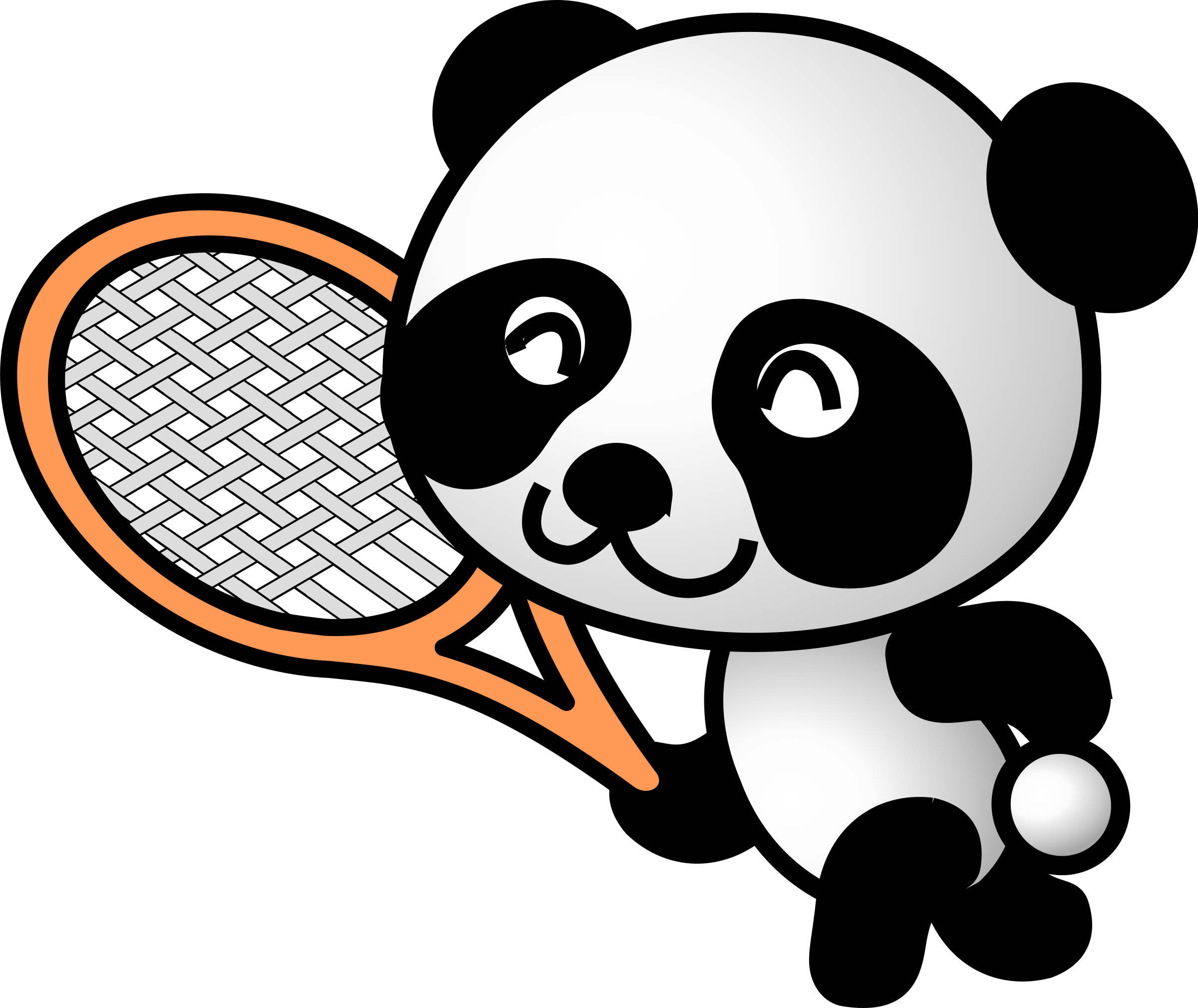 Clipart - tennis panda