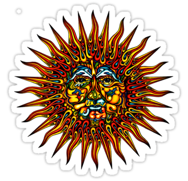 Psychedelic Sun" Stickers by David Sanders | Redbubble