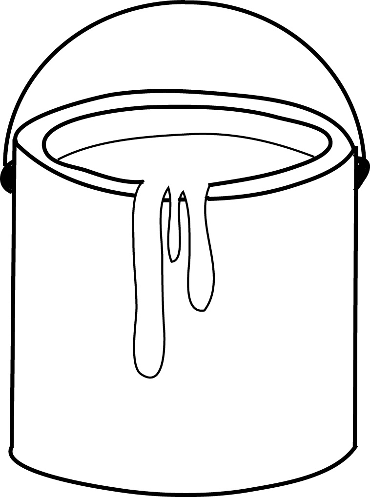 Paint can and brush clipart