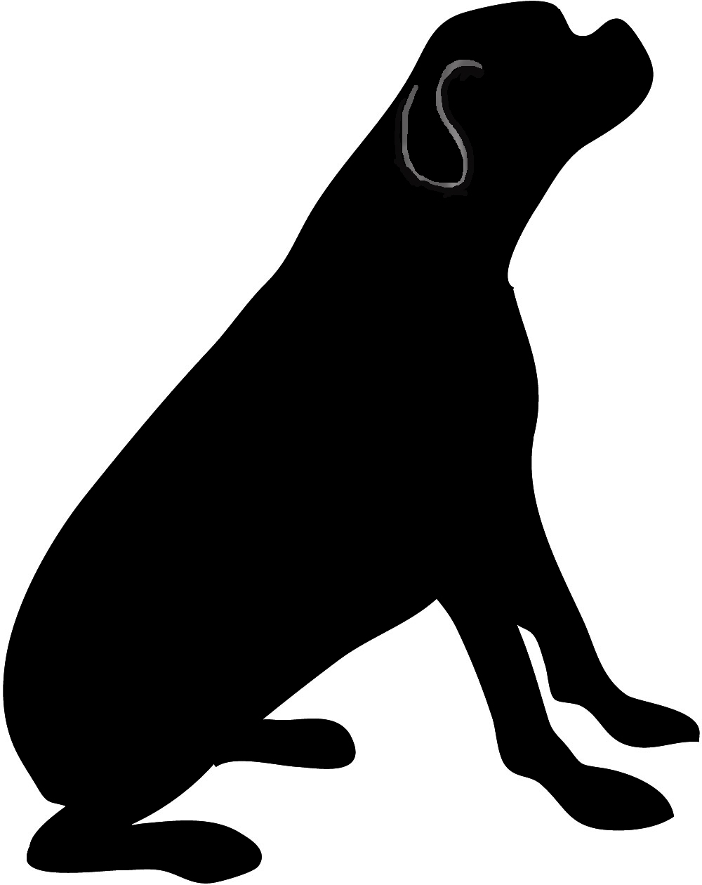 Dog sitting silhouette clipart
