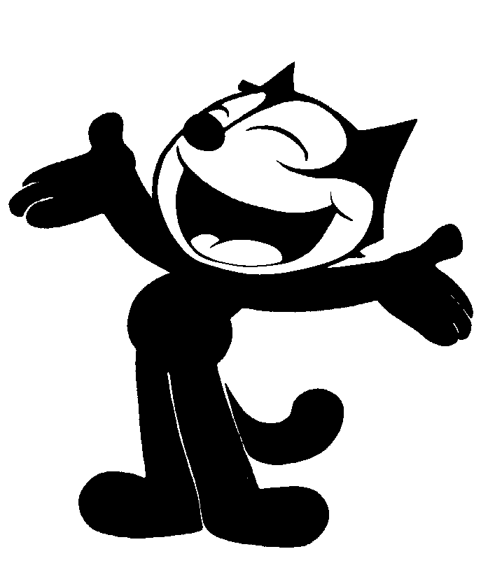 Cartoon Black And White Cat