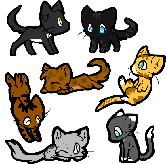 Image - Chibi cat line art batch they re free now by ...