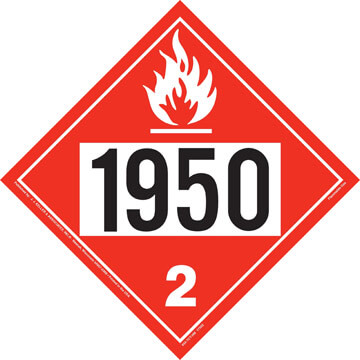 Pre-Printed 4-Digit Placard - Flammable Gas, Aerosol dispensers ...