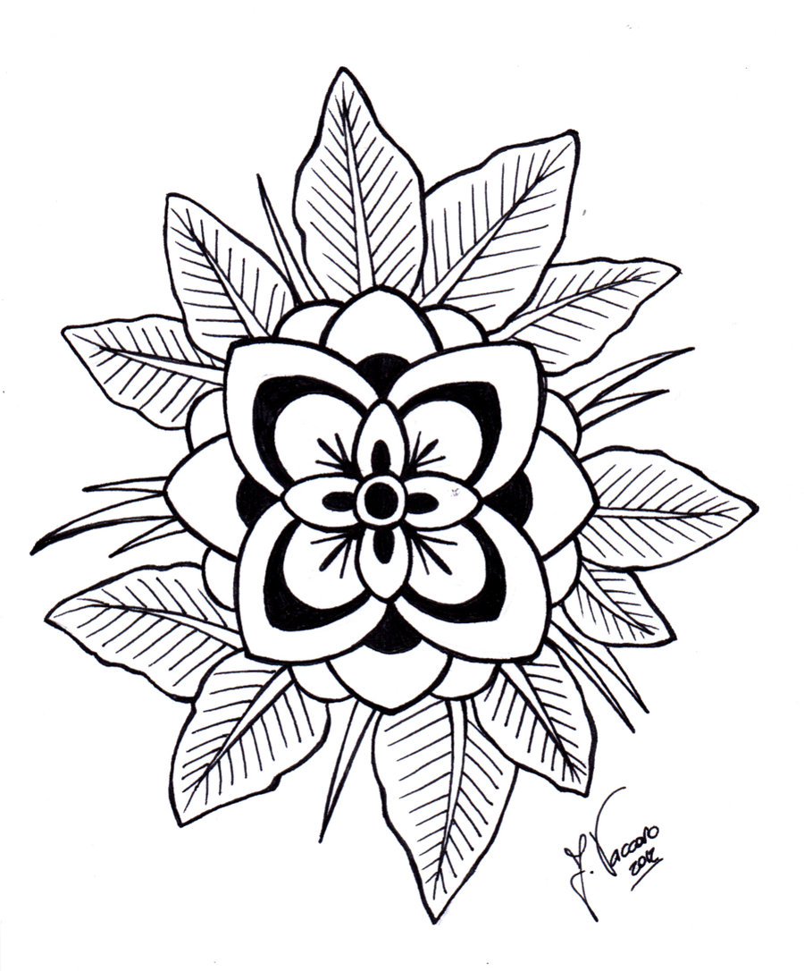 Line art flower