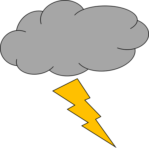 Vector illustration of cloud with thunderbolt weather icon ...