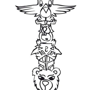 Totem Poles Vector Coloring Page: Totem Poles Vector Coloring Page ...