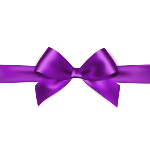 Purple ribbon bows vector 02 - Vector Ribbon free download