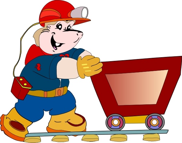 Coal Miner Pushing Cart clip art Free vector in Open office ...