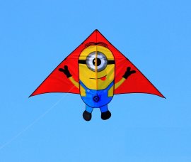 1.8m Red Minions Design Delta Kite for Kids With Handle & String ...