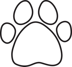 Paw clipart black and white