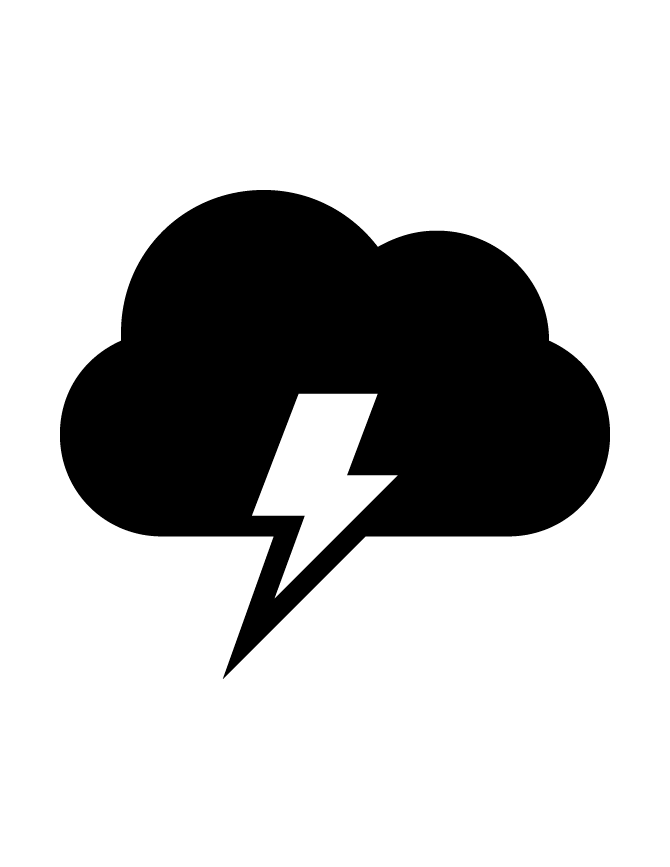 Cloud With Lightning Silhouette | H & M Coloring Pages