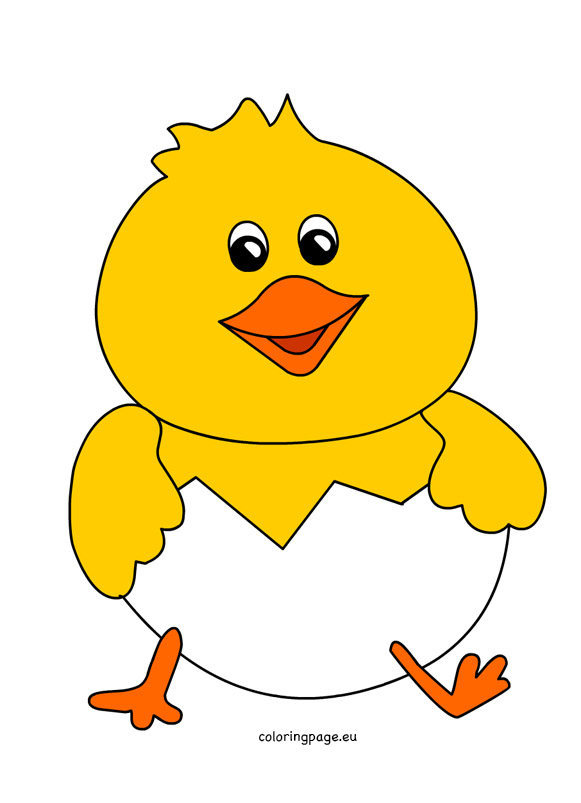 Easter Chicken and Egg Shell | Coloring Page