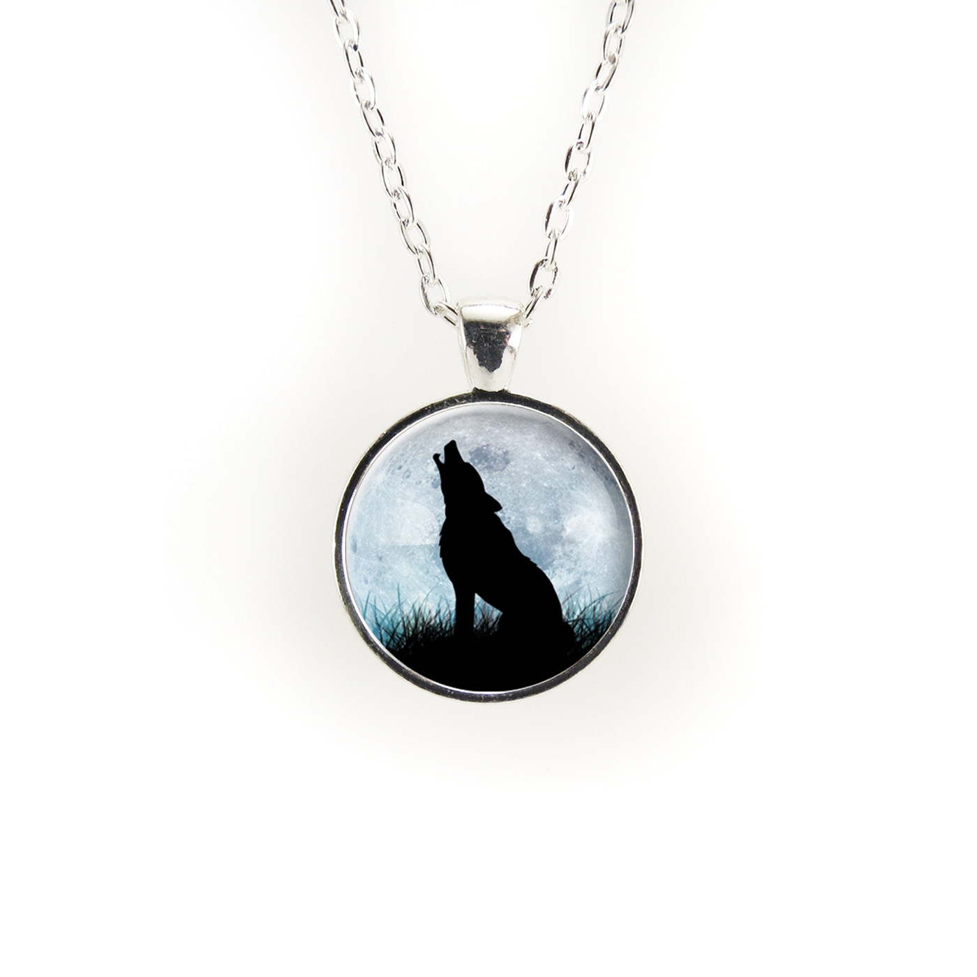 Wolf Howling At the Moon Necklace, Wolf Jewelry – CellsDividing