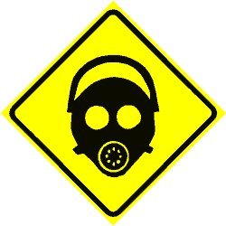 Amazon.com - GAS MASK AREA military warning danger sign