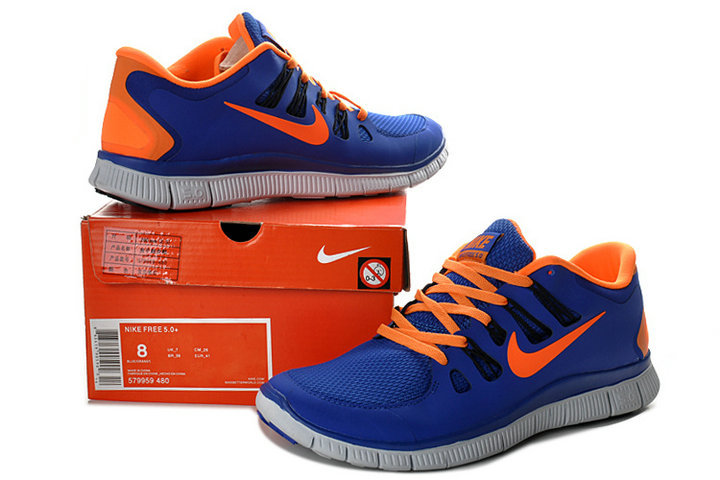 2013 Authentic Nike Free Run Men 5.0 V2 Shoes Blue Orange on sale ...