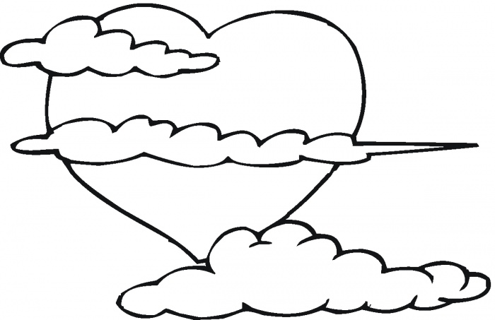 Big heart in the clouds coloring page | Super Coloring - ClipArt ...