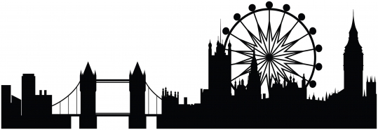 City Skyline Silhouette Wall Sticker - Paris, London, New York ...