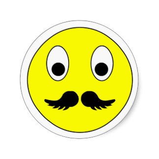 Moustache Smiley Stickers, Moustache Smiley Sticker Designs