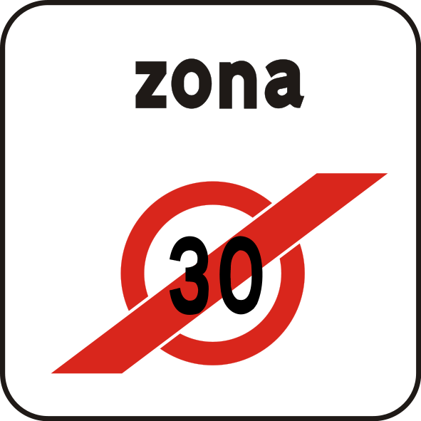 Italian traffic signs - fine zona 30.svg