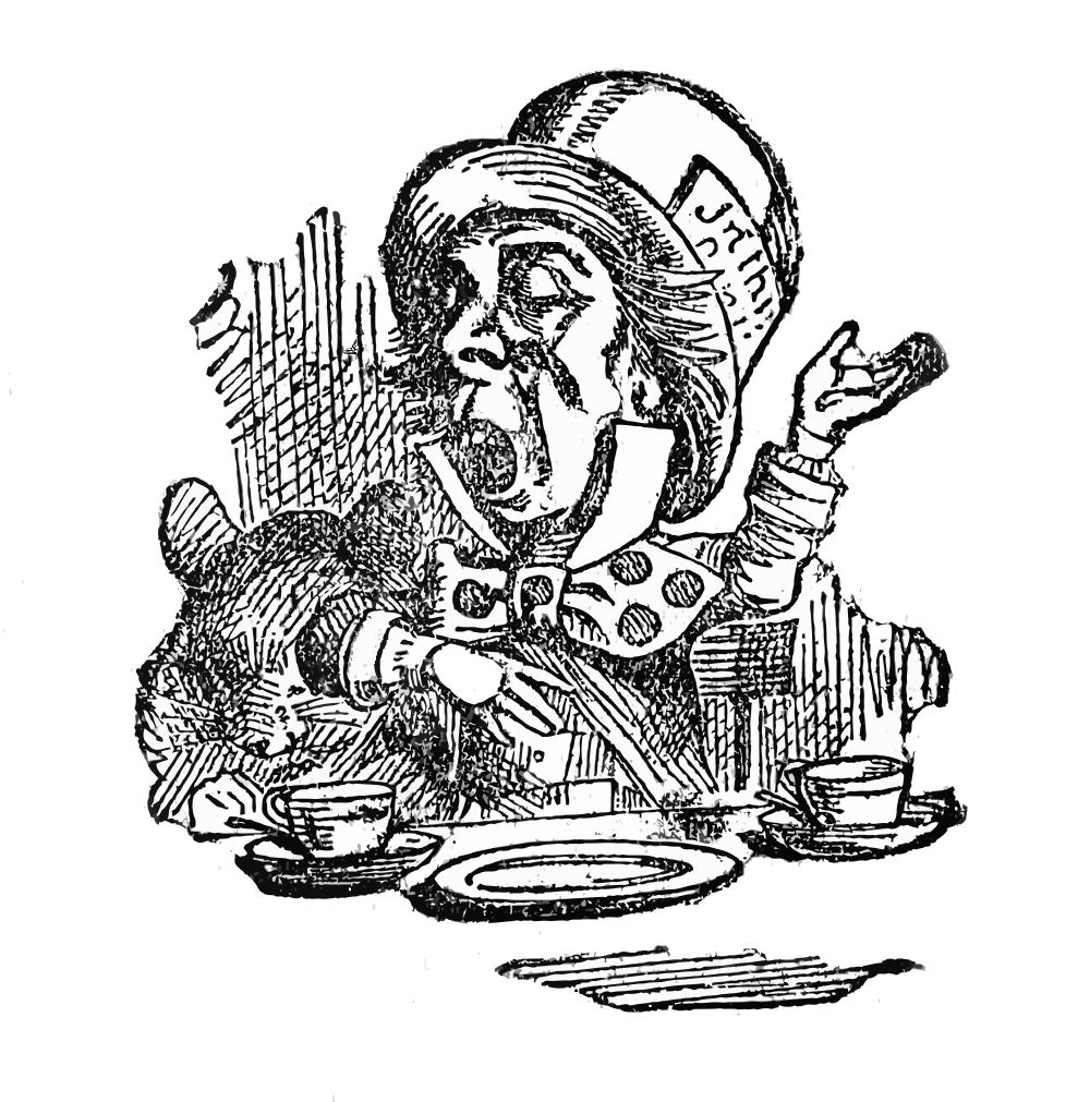 Alice in Wonderland Clip Art - Alice, Mad Hatter, Cat - The ...