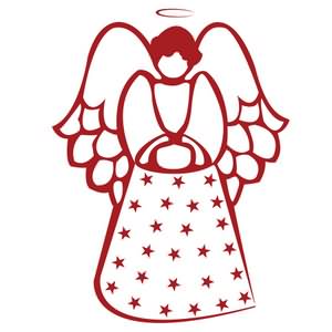 Angel Outline Red Graphic