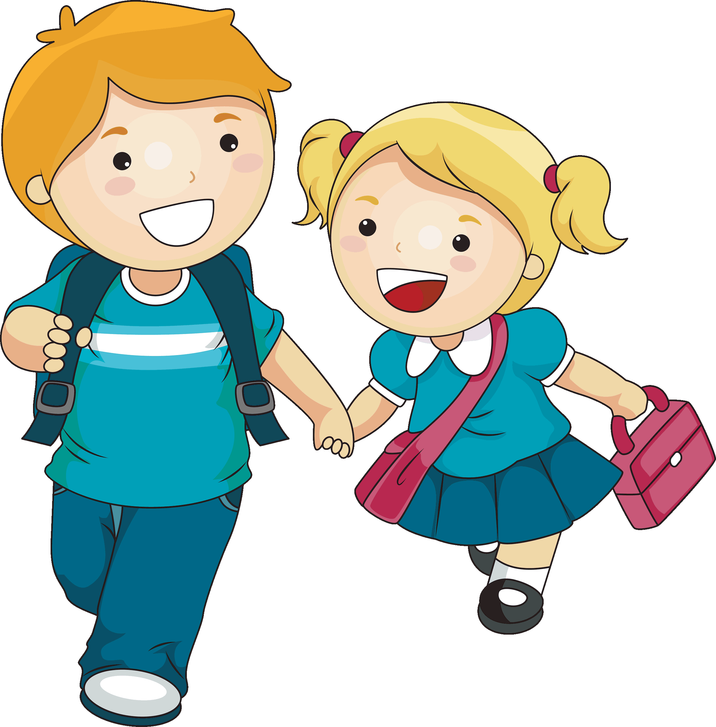 Kids in school out clipart