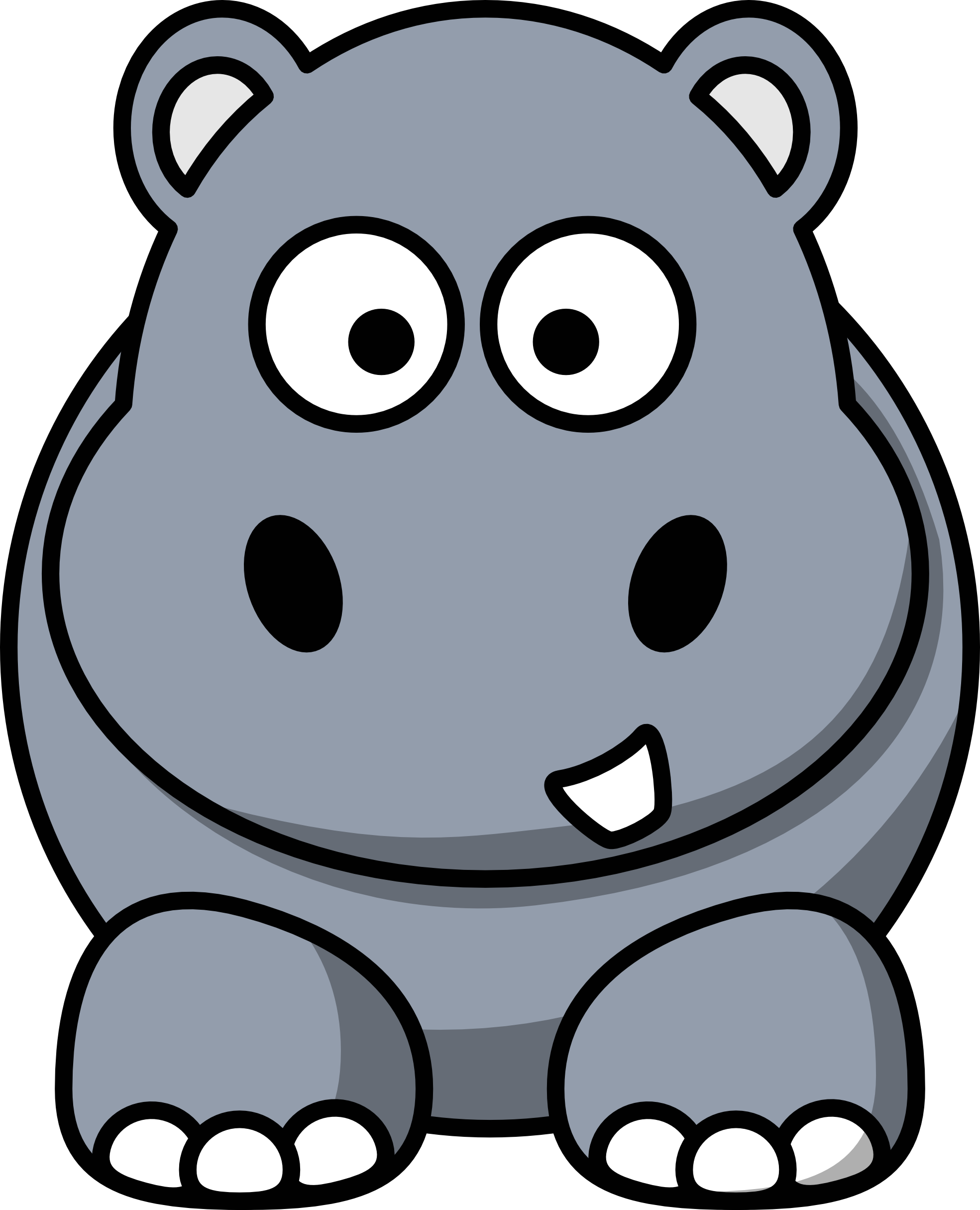 clipartist.net Â» Clip Art Â» Studiofibonacci Cartoon Hippo Coloring ...