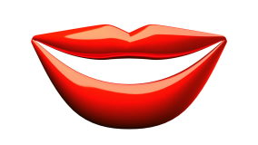 Many Red Kissing Lips On Red Background. 3D Render Animation ...