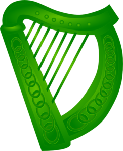 Irish Harp Green Clip Art - vector clip art online ...