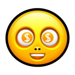 Smiley Dollar Sticker for Facebook | ID#: 243 | Stickees.com