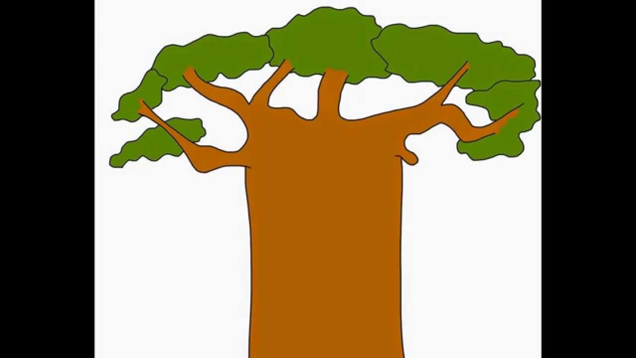 Baobab Monkey-bread tree How to draw a easy? Ð?Ð°Ðº Ð½Ð°Ñ?Ð¸ÑÐ¾Ð²Ð°Ñ?Ñ? Ð¿Ñ?Ð¾ÑÑ?Ð¾ ...